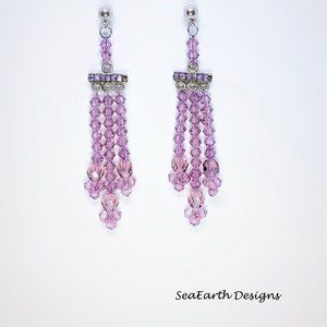 Lavender Crystal Earrings